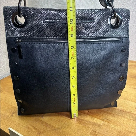 Hammitt Montana Large Reversible Crossbody Black Snake & Pebbled Leather - Picture 12 of 14